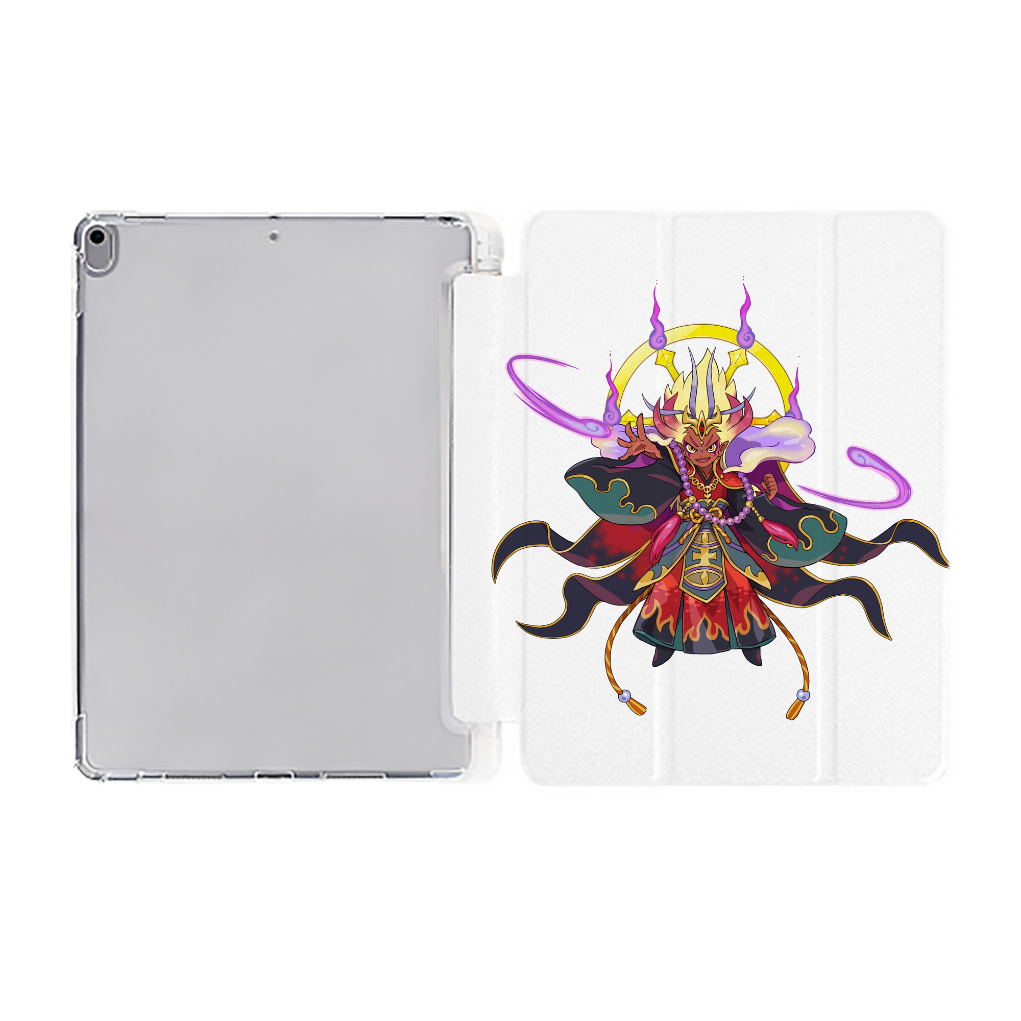 （画像用） 妖怪ウォッチ Yo-kai Watch IPad ケース ペン収納付き 三つ折りスタンド PUレザー×シリコン 対応機種9.5/10.5/10.9インチ